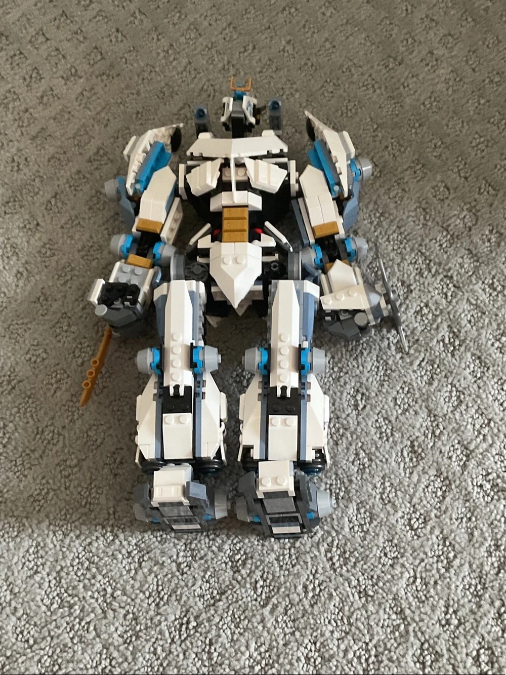 Lego White and Blue Ninjago Mech Robot Buildable Figure